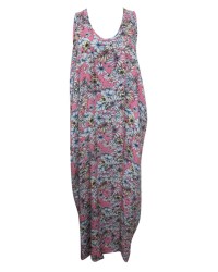 Tropical Draped Maxi Dress
